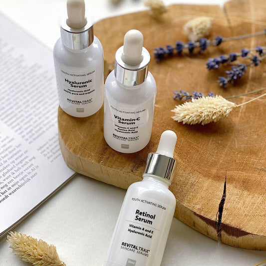 Presentatie van de RevitalTrax Serums. Vitamin-C Serum, Retinol Serum en Hyaluronic Serum